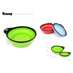 Comedero para mascotas Yommy de acero inoxidable de 22 cm con estampado de pata para perros y gatos - Product Image 3