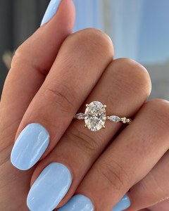 Luxury Oval Cut Diamond Solitaire Halo Ring For Women 3.01CT Lab Grown With 18K Solid Gold Wedding <b>Party</b> Gift For Partner - Product Image 2