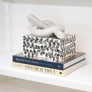 Grey Shell Inlay Jewelry Storage Box Set Floral Leaf Mosaic Organizer Nested Decorative <b>Trinket</b> <b>Boxes</b> Decorative Jewelry Box - Product Image 4