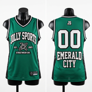 basketball jersey women streetwear green emerald vibe mesh sleeveless tank hoop culture baller Basketball Jersey Breathable - Product Image 1