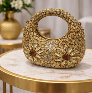 Chic <b>ivory</b> dome <b>bag</b> featuring a statement pearl border and gold hardware. Pure luxury. Available at wholesale prices - Product Image 6