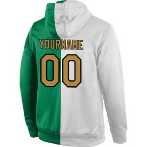 เสื้อฮู้ดดี้สปอร์ตสีขาวทองเขียวเคลลี่แบบสั่งทำพิเศษ ปักชื่อทีมและหมายเลขได้ตามต้องการ ชุดกีฬา - Product Image 3