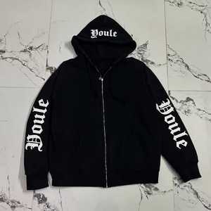 Sweat à capuche noir unisexe surdimensionné avec imprimé graphique lettres gothiques fer à cheval et logo frontal, style Hip Hop Streetwear, éco-responsable, 100% coton - Product Image 1