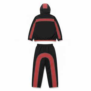 ชุดเซ็ตแทรคสูทสตรีทแวร์แบบมีฮู้ด น้ำหนักเบา ระบายอากาศได้ดี พร้อมแผงเทคโนโลยีเฉพาะตัว ชุดกีฬาพรีเมียม - Product Image 2