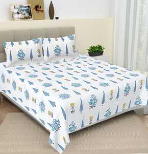 Juego de Sábanas de Algodón Puro con Diseño Floral Clásico, Sábana Doble con Fundas de Almohada 90*108, Sábanas Ajustables para el Hogar, Juego de 3 Piezas - Product Image 3