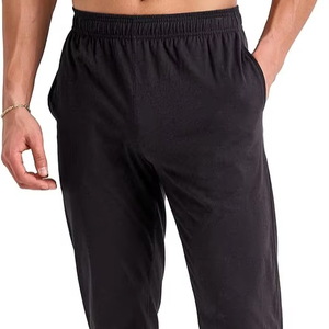 OEM Men's Mid Waist Eco-Friendly Waterproof 100% Cotton Fleece <b>Jogger</b> Pants Drawstring Closure <b>Zip</b> <b>Pocket</b> Casual Autumn - Product Image 1