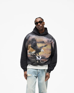 Sudadera con Capucha Gráfica Extra Grande Personalizada OEM para Hombre, de Algodón Grueso, Estilo Vintage Lavado, Streetwear - Product Image 3