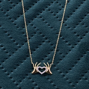 จี้เพชรทรงกลมทองคำ 14K พร้อมสร้อยคอ 0.06 กะรัต สร้อยคอเครื่องประดับชั้นดีสำหรับผู้หญิง - Product Image 6