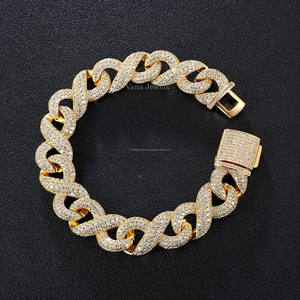 Wholesale 16mm Wide <b>Moissanite</b> Cuban Link <b>Bracelet</b> 14.28 TCW in 925 Sterling Silver HipHop Jewelry for Exporters - Product Image 1