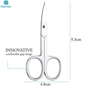 Ciseaux de manucure classiques 2026 antidérapants à haute adhérence, lame fine, en acier inoxydable courbé, avec poignées en acier - Product Image 5