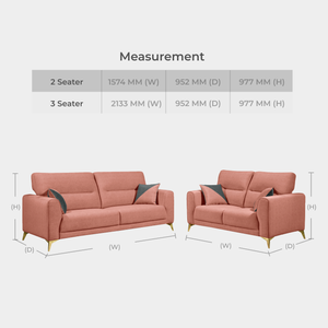 Canapé sectionnel Goodnite ML3709 2+3 places en tissu écologique, durable, confortable, design minimaliste, mousse haute densité - Product Image 3