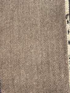 Tissu en tweed polyester à motif chevrons, couleur dorée et marron, 300 g/m², anti-boulochage, double face, qualité supérieure - Product Image 3