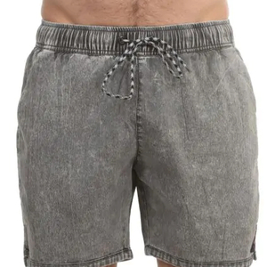 Shorts de Alta Calidad, Ligeros, Hechos en Fábrica, Estilo Urbano, Efecto Desgastado por el Sol, Corte Ram Hem, Felpa Francesa, Estilo Holgado, Lavado Ácido, para Hombre - Product Image 5