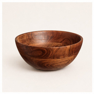 Tazón de Ensalada de Madera de Acacia Hecho a Mano, Ecológico, Tazón para Servir de Madera Sólida, Utensilios de Cocina para el Hogar y Restaurantes - Product Image 3