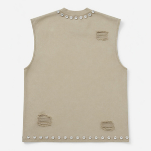 Glory Custom Screen Print Distressed <b>Rhinestone</b> Tank <b>Top</b> 100% Cotton Premium Quality Tank <b>Top</b> For Streetwear For Unisex - Product Image 2