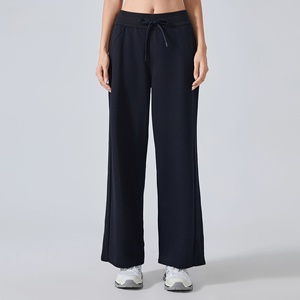 Pantalon de jogging évasé oversize pour femme, taille élastique, en molleton doux, décontracté, pour l'hiver, style décontracté et confortable pour le quotidien - Product Image 5