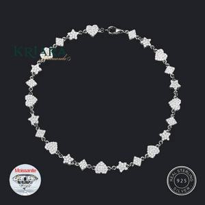 Bracelet pour homme en argent sterling 925, forme cœur et étoile, bijoux romantiques pour mariage - Product Image 1