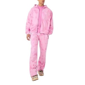 Pink <b>Tie</b> <b>Dye</b> Tracksuit Hoodie And Pants <b>Set</b> Casual Wear For Men Breathable Running Wear Material Solid Casual wear Men Acid Wash - Product Image 5