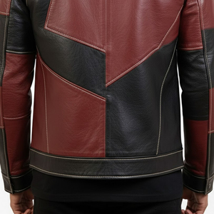 เสื้อแจ็คเก็ตบล็อกสีสำหรับผู้ชาย เสื้อแจ็คเก็ตหนังแท้สำหรับผู้ชาย คุณภาพสูงสั่งทำพิเศษ คอตั้ง ระบายอากาศ กันลม สำหรับฤดูหนาว - Product Image 5