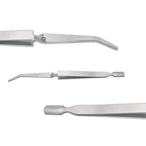 Pince à épiler professionnelle en acier inoxydable antistatique à embout lisse et verrouillage croisé, durable et de précision, 12 cm, pour femmes et hommes, idéale pour les yeux secs - Product Image 3