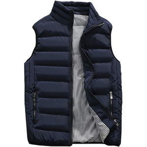 Gilet matelassé bordeaux sans manches pour homme, fermeture éclair sur le devant, col montant, coupe-vent, vêtement d'extérieur décontracté pour l'automne - Product Image 6