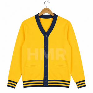 HMR Autumn Winter Fashion Trending Women V Neck Long Sleeve Knitted <b>Cardigan</b> <b>Sweater</b> Contrast Color Button - Product Image 5