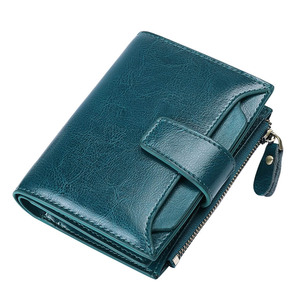 Modern Women's Long Genuine Leather <b>Wallet</b> RFID Blocking Multiple <b>Card</b> Slots Large Capacity Zipper Clutch Purse - Product Image 2