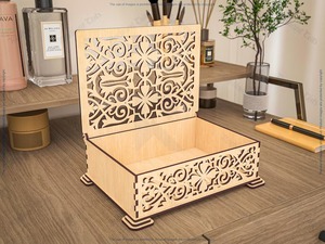 Modern Wooden Bakhoor <b>Burner</b> Sleek Polished Wood Design <b>for</b> Home and Office Decor Natural Finished and Arabic Design Details - Product Image 4
