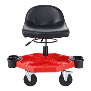Sgabello Regolabile per Riparazioni Auto con Cuscino Comfort 17 x 15 e Vassoio Portaoggetti, Ruote da 5 Pollici - Product Image 1