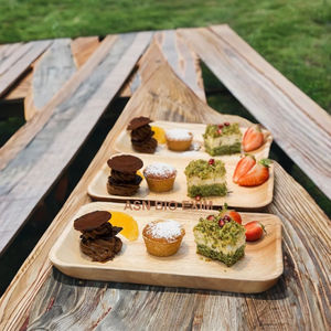 Elegante 100% Biodegradable Areca Hoja de Palma Placas redondas Natural Ecológico Combo para Bodas Fiestas Picnics-MOQ 100PCs - Product Image 1