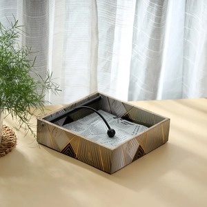 Boîte de rangement carrée en bois imprimée pour mouchoirs, élégante et décorative, pour table à manger, table basse, usage domestique - Product Image 6