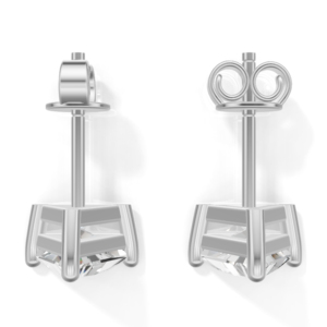Boucles d'oreilles clous en argent sterling plaqué argent avec moissanite taille triligne, bijoux classiques pour femme, Heerani Jewels Water Triangle - Product Image 5