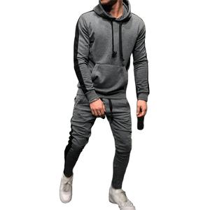 Conjunto de pantalones deportivos con cremallera cálida de terciopelo informal para hombre de otoño e invierno 2025, ropa deportiva, chándales, precio al por mayor - Product Image 4