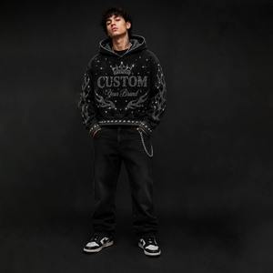 Vente en gros de sweats à capuche personnalisés avec étiquette de taille, en polaire oversize, pour collections de vêtements de détail américaines, faible MOQ - Product Image 5