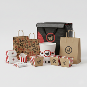 Caja de Papel para Papas Fritas, Cajas para Alitas de Pollo y Hamburguesas, Caja para Comida Rápida para Llevar, Bolsa Térmica Aislada para Llevar - Product Image 2