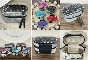 Latest 2026 Luxury Handmade Genuine Cowhide Leather Jewelry Box Western <b>Tooled</b> Pattern Travel Storage Box Perfect for Women's - Product Image 3