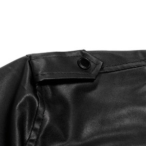 Men and Women's Classic Biker Motorcycle PU Faux Leather <b>Jacket</b> <b>Slim</b> <b>Fit</b> High Street Style for Winter Casual Wear <b>jacket</b> for men - Product Image 2