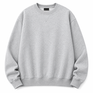 เสื้อสเวตเชิ้ตคอกลมทรงปกติสำหรับผู้ชาย สีเทาล้วน ผ้าฝ้ายถัก 100% สวมใส่สบายๆ สำหรับฤดูหนาว ระบายอากาศได้ดี เป็นมิตรกับสิ่งแวดล้อม แห้งเร็ว - Product Image 1