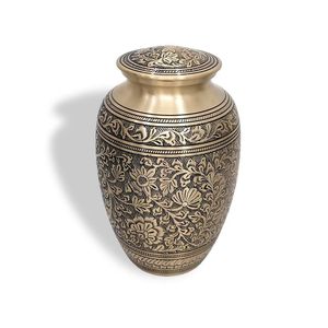 Urne funéraire conique en aluminium pour cendres humaines - Urne de crémation en métal à côtés gradués - Vase commémoratif poli pour funérailles - Product Image 3