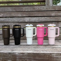 Meilleure vente Amazon : Gobelet isotherme original 40oz avec paille et poignée, disponible en 40oz et 30oz, pour l'extérieur, vente en gros
