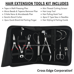 Kit d'outils d'extension de cheveux sur mesure comprenant un outil à boucle et un crochet de traction Aide à la tresse Doigt de séparation Type C Aiguilles à coudre - Product Image 2