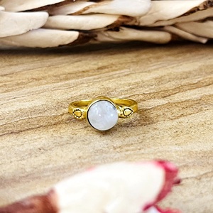 Market Favorite Bohemia <b>Moonstone</b> Ring Vintage Brass Women 18K Gold Plated Silver Plated Minimalist Tribal <b>Jewelry</b> - Product Image 1