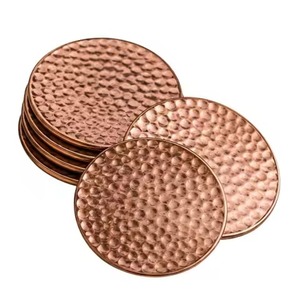 Modern Copper Coaster Set Decorative <b>Table</b> <b>Protector</b> for Cups Mugs Wine Glasses Home Restaurant Hotel Bar Dining - Product Image 3