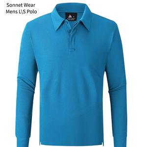 Polo homme uni à manches longues - Product Image 3