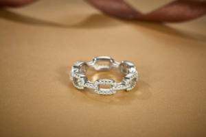 Anillo de Moissanita con Corte Brillante Redondo, Plata de Ley 925, Chapado en Oro, Moderno, Unisex, para Hombre y Mujer, Joyería con Piedras Preciosas para Boda y Compromiso - Product Image 3