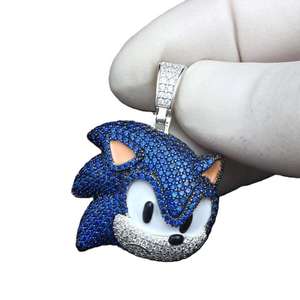 Pendentif Premium en Moissanite Sonique, Argent Sterling 925, Bijou Hip Hop Sertie de Diamants, Cadeau d'Anniversaire - Product Image 4