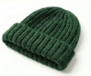 Gorro Unisex de Punto Acanalado, Color Sólido, Cálido para Invierno, Casual, Talla Adulto 56-58CM, Tejido a Mano, 100% Acrílico - Product Image 4