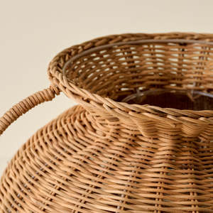 Jarrón de Ratán Natural con Asas, Jarrón Tejido para Flores, Estilo Rústico, Jarrón Decorativo Ideal para Decoración del Hogar - Product Image 2