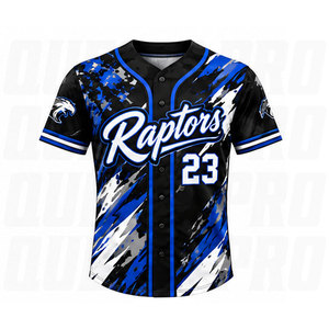 Camiseta de Béisbol Bordada de Poliéster para Niñas, Diseño Canadá América, Personalizada, Color Crema y Rayas Azul Marino, Auténtica, para Equipos y Clubes - Product Image 1