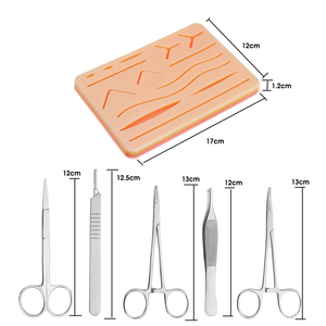 Wholesale Stainless Steel Students Suture <b>Practice</b> Kits with Three Layers Suture Mesh <b>Pad</b> Scalpel Handles Iris Scissors - Product Image 5